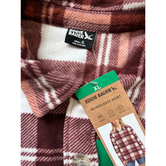 Eddie Bauer Fleece Jacket/Coat, size XL, Women button up Fleece sweater, NWT - Picture 8 of 9